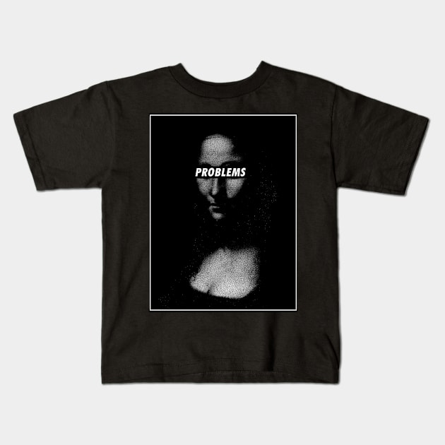 Mona Lisa Dark Problems Kids T-Shirt by TheDarkLord27